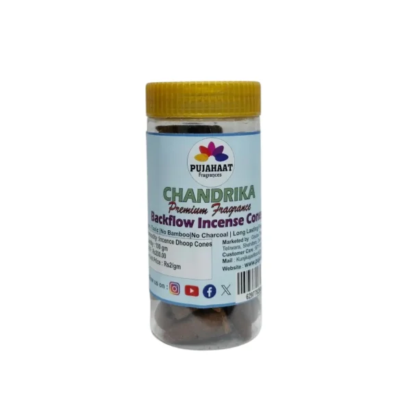 Pujahaat Premium Back Flow Dry Dhoop cones Incense Scented Smoke Cones / Dhoop for Smoke Fountains - Chandrika Fragrance - Image 2