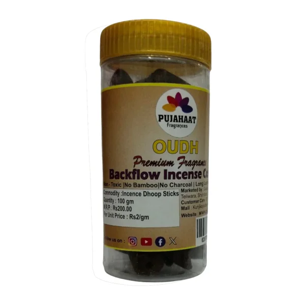 Pujahaat Premium Back Flow Dry Dhoop cones Incense Scented Smoke Cones / Dhoop for Smoke Fountains - Oudh Fragrance - Image 2