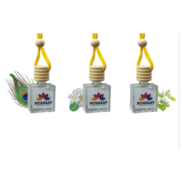 Pujahaat Car Perfume 3 pcs Combo Hanging Pod 10ml Premium Fragrance
