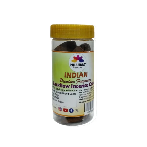 Pujahaat Premium Back Flow Dry Dhoop cones Incense Scented Smoke Cones / Dhoop for Smoke Fountains - Indian Fragrance - Image 2