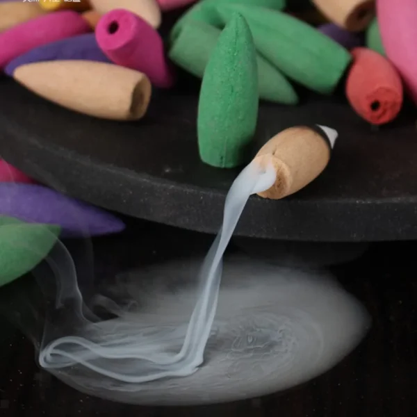 Pujahaat Premium Back Flow Dry Dhoop cones Incense Scented Smoke Cones / Dhoop for Smoke Fountains - Passion Senses Fragrance - Image 4