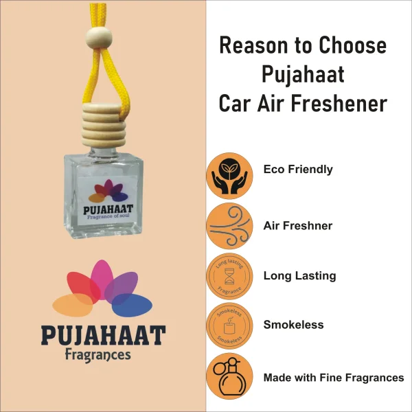Pujahaat Car Perfume 3 pcs Combo Hanging Pod 10ml Premium Fragrance - Image 4