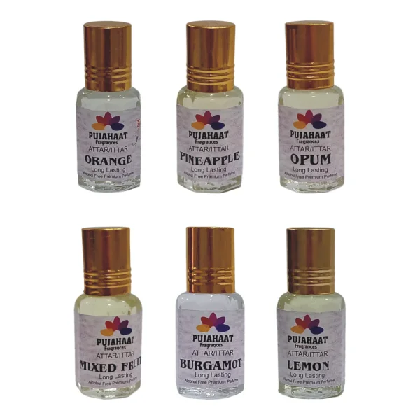 Pujahaat Premium Alcohol-Free Attar Gift (Pack Of 6) Perfume Combo - Image 2
