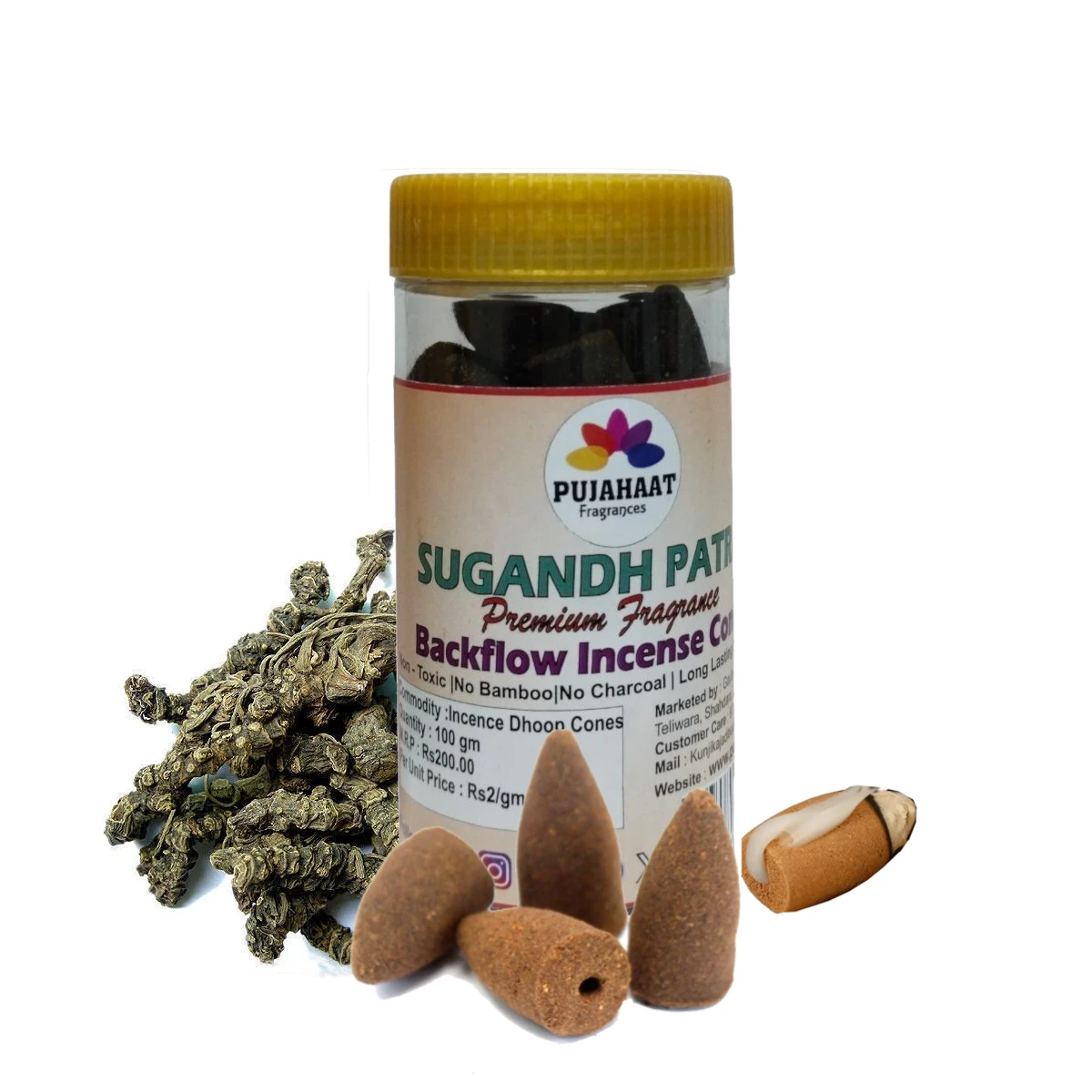 Pujahaat Sugandha Patra Fragrance Backflow Incense Cones | 100g - 400g | Pooja & Meditation - Image 6