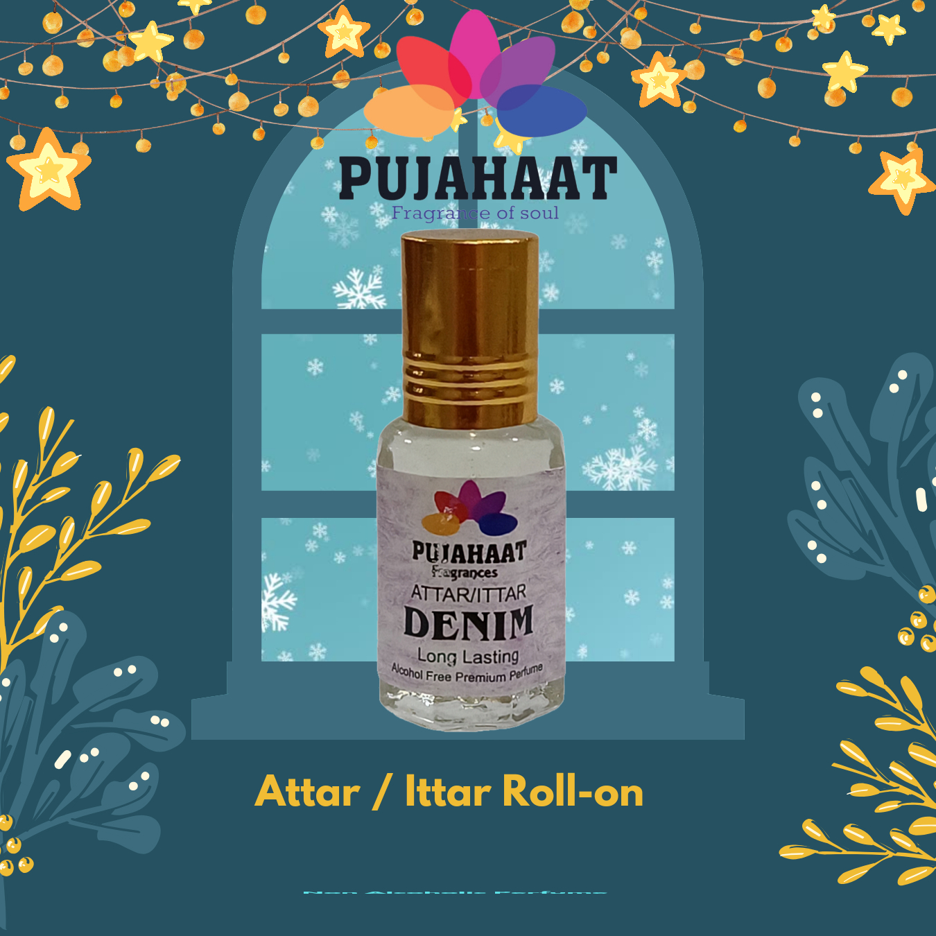 Pujahaat Non-Alcoholic Attar Denim Fragrance | Long Lasting Perfume Oil for Men & Women | Premium Quality | Travel Size - Image 5